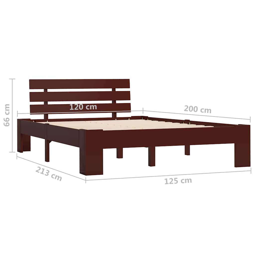 Giroletto senza Materasso Marrone Scuro 120x200 cm Legno Pino