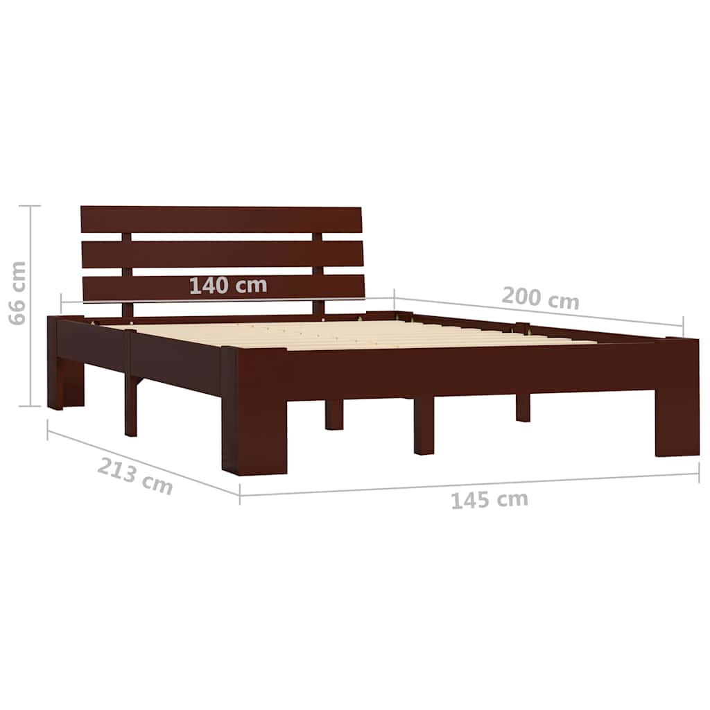 Giroletto senza Materasso Marrone Scuro 140x200 cm Legno Pino