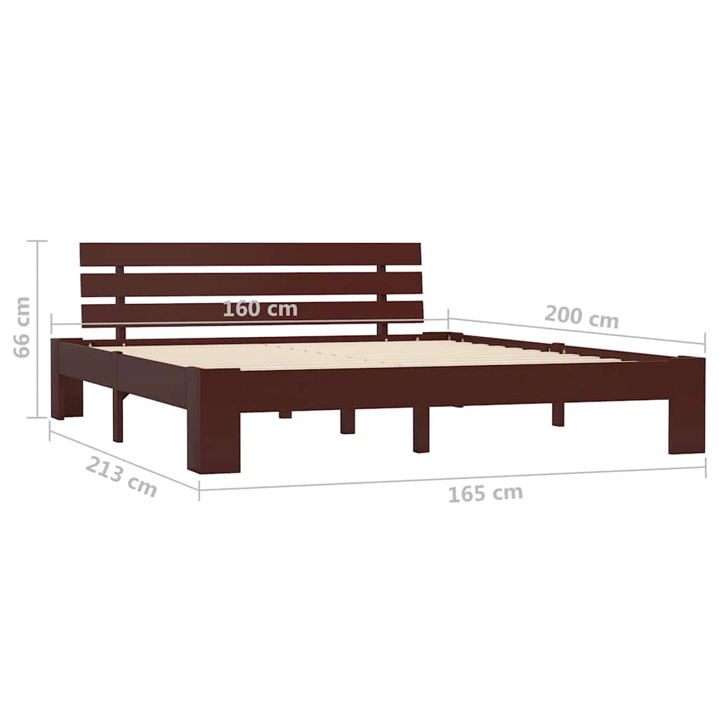 Giroletto senza Materasso Marrone Scuro 160x200 cm Legno Pino