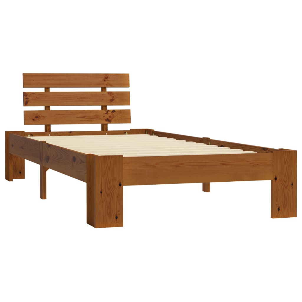 Giroletto senza Materasso Ambrato Legno Massello Pino 90x200 cm | homemem39