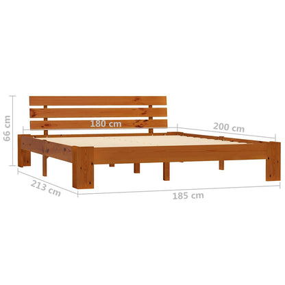 Giroletto senza Materasso Ambrato 180x200 cm in Legno di Pino