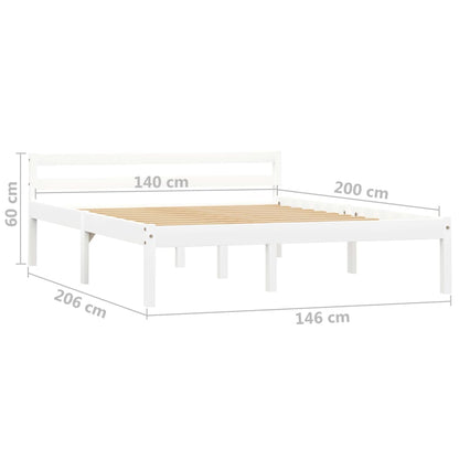 Giroletto senza Materasso Bianco 140x200 cm in Legno di Pino | homemem39