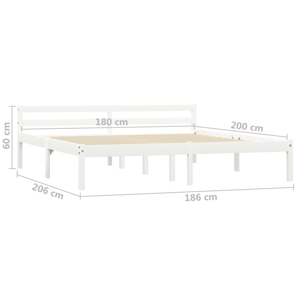 Giroletto senza Materasso Bianco 180x200 cm in Legno di Pino | homemem39
