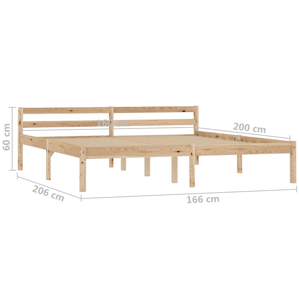 Giroletto senza Materasso 160x200 cm in Legno Massello di Pino