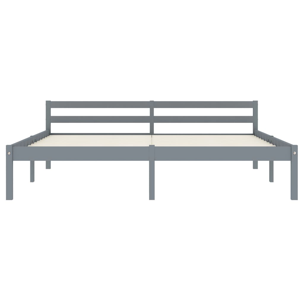 Giroletto senza Materasso Grigio 160x200 cm Legno Massello Pino | homemem39
