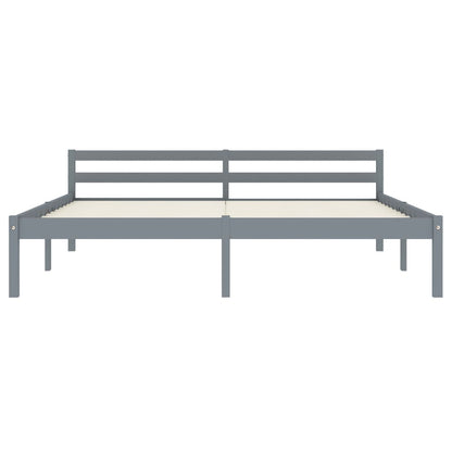 Giroletto senza Materasso Grigio 160x200 cm Legno Massello Pino | homemem39