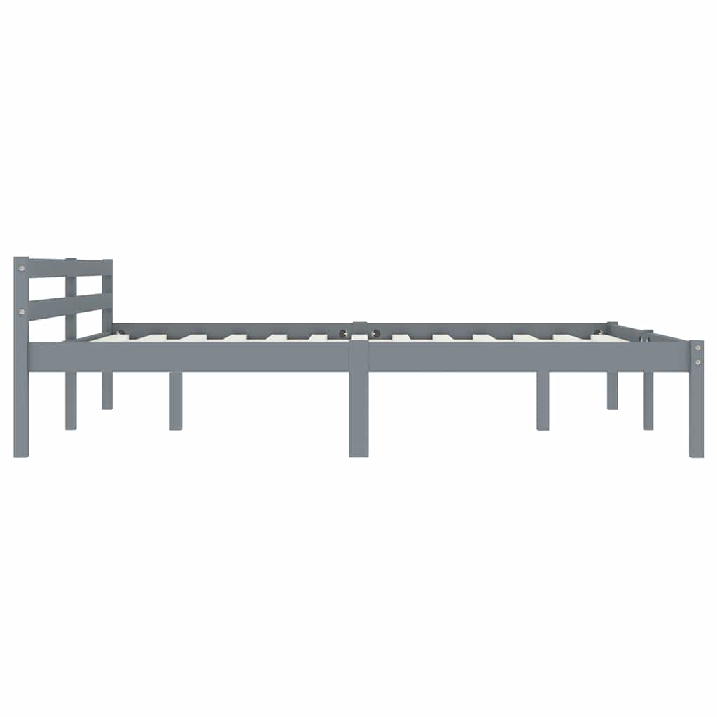 Giroletto senza Materasso Grigio 160x200 cm Legno Massello Pino