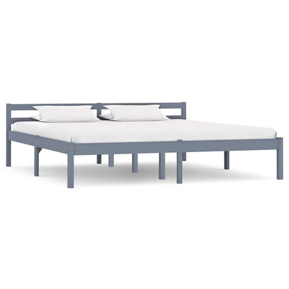 Giroletto senza Materasso Grigio 180x200 cm Legno Massello Pino