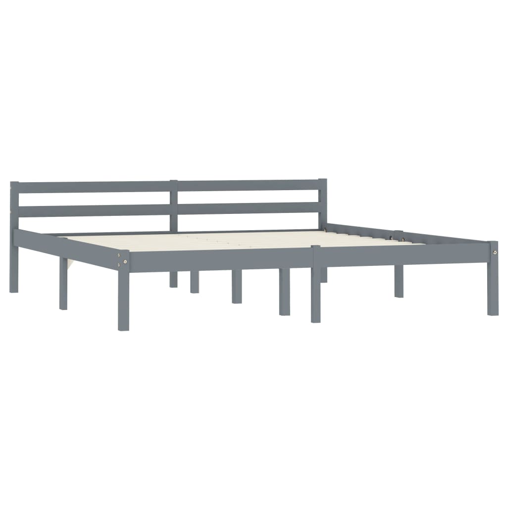 Giroletto senza Materasso Grigio 180x200 cm Legno Massello Pino | homemem39