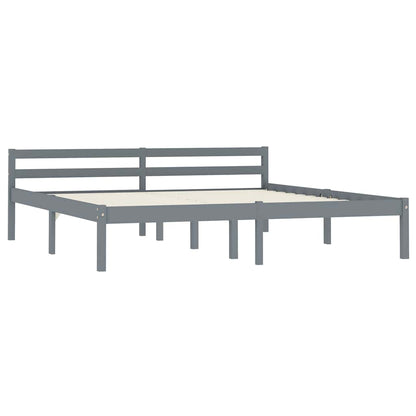 Giroletto senza Materasso Grigio 180x200 cm Legno Massello Pino