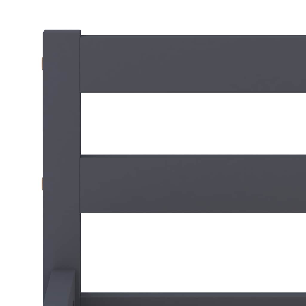 Giroletto senza Materasso Grigio 180x200 cm Legno Massello Pino