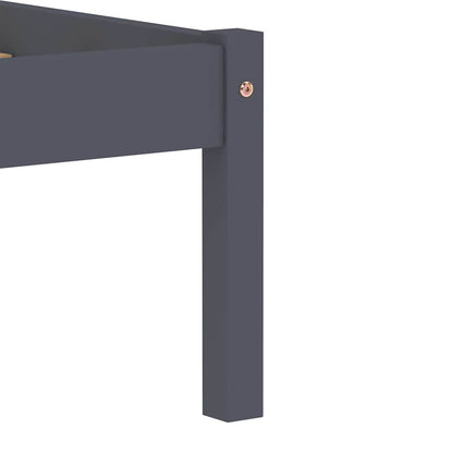 Giroletto senza Materasso Grigio 180x200 cm Legno Massello Pino