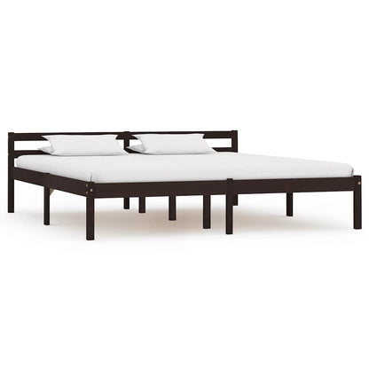 Giroletto senza Materasso Marrone Scuro 160x200 cm Legno Pino