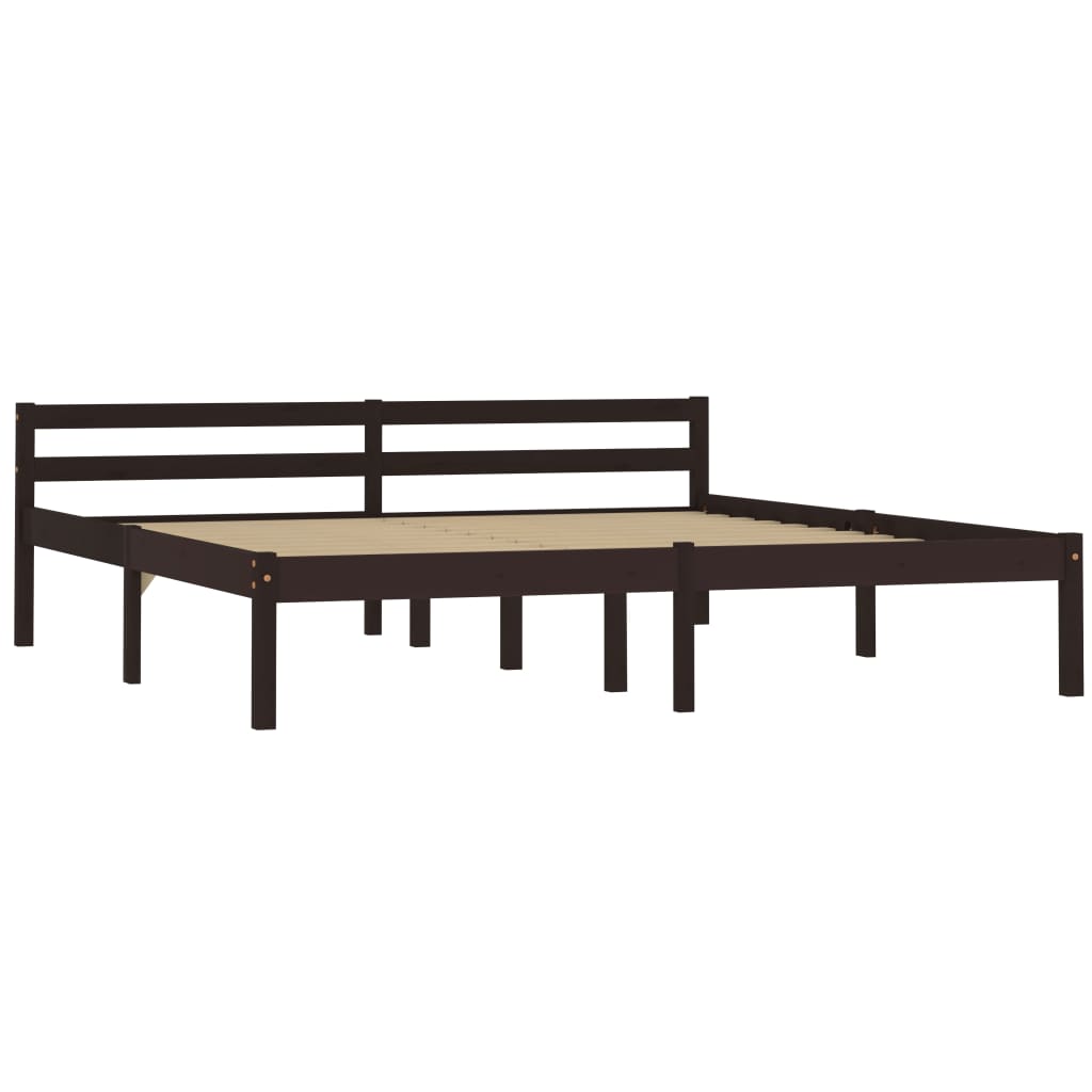 Giroletto senza Materasso Marrone Scuro 160x200 cm Legno Pino | homemem39