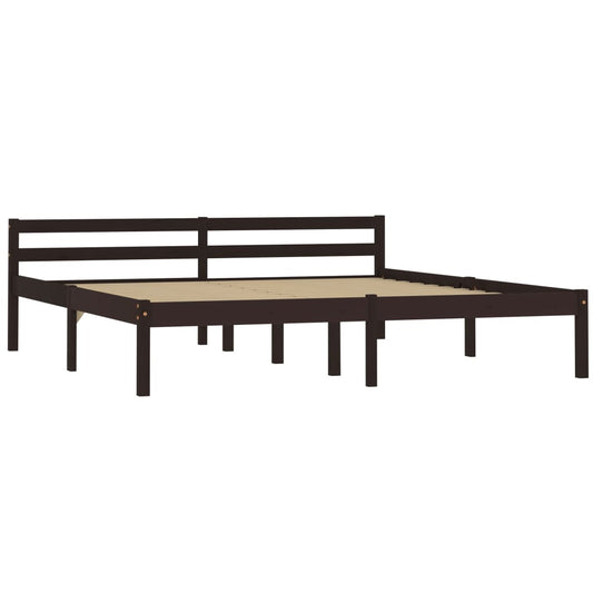 Giroletto senza Materasso Marrone Scuro 160x200 cm Legno Pino | homemem39