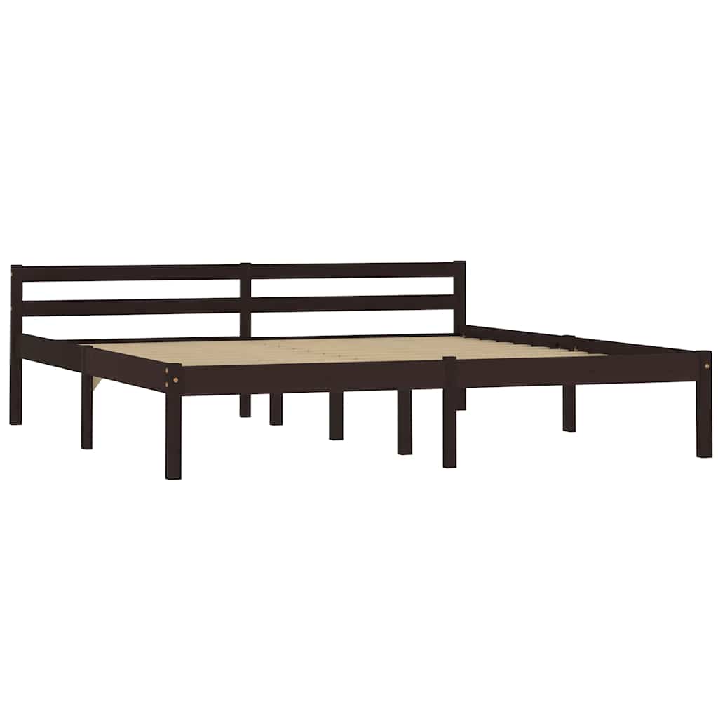 Giroletto senza Materasso Marrone Scuro 160x200 cm Legno Pino