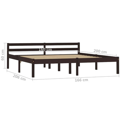 Giroletto senza Materasso Marrone Scuro 160x200 cm Legno Pino