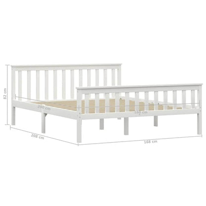 Giroletto senza Materasso Bianco 160x200 cm in Legno di Pino