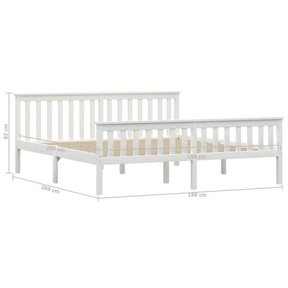 Giroletto senza Materasso Bianco 180x200 cm in Legno di Pino