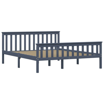 Giroletto senza Materasso Grigio 160x200 cm Legno Massello Pino | homemem39