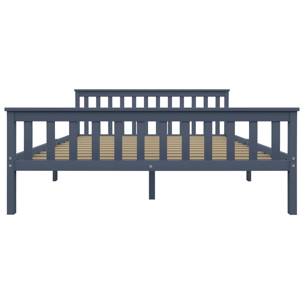 Giroletto senza Materasso Grigio 160x200 cm Legno Massello Pino | homemem39