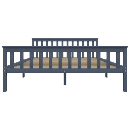 Giroletto senza Materasso Grigio 160x200 cm Legno Massello Pino | homemem39