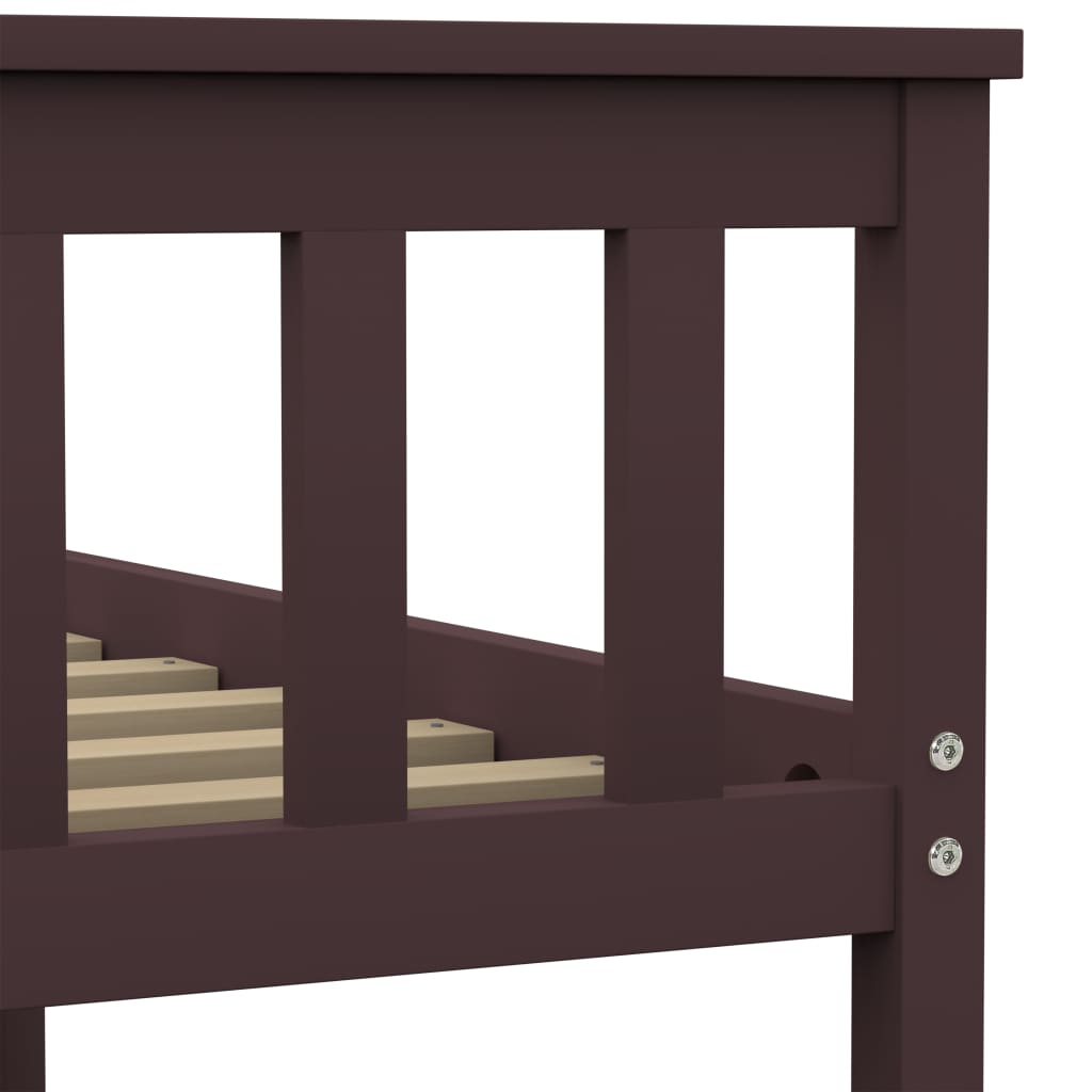 Giroletto senza Materasso Marrone Scuro 120x200 cm Legno Pino | homemem39