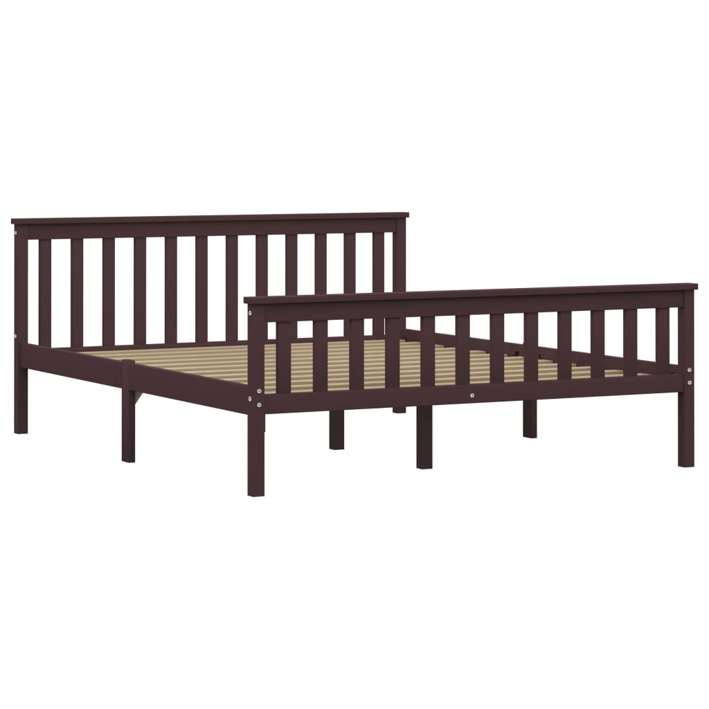 Giroletto senza Materasso Marrone Scuro 160x200 cm Legno Pino | homemem39