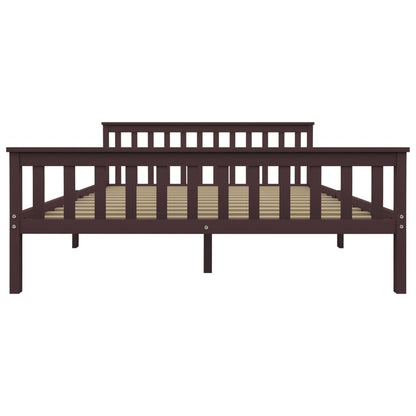 Giroletto senza Materasso Marrone Scuro 160x200 cm Legno Pino | homemem39