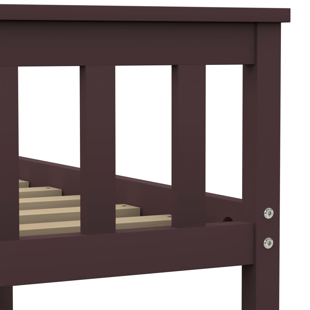 Giroletto senza Materasso Marrone Scuro 160x200 cm Legno Pino | homemem39