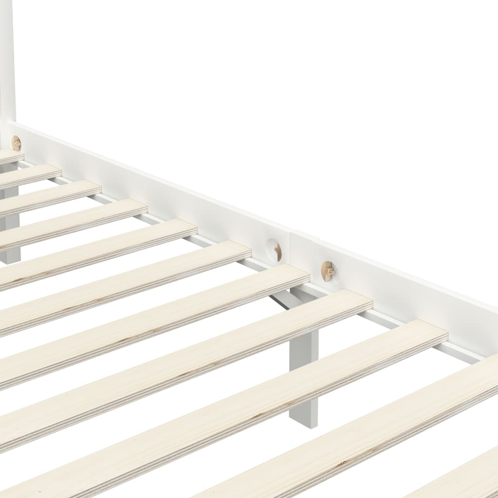 Giroletto Baldacchino senza Materasso 100x200 cm Legno Bianco | homemem39