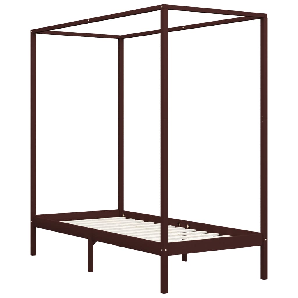 Giroletto con Baldacchino senza Materasso Marrone Pino 90x200cm | homemem39