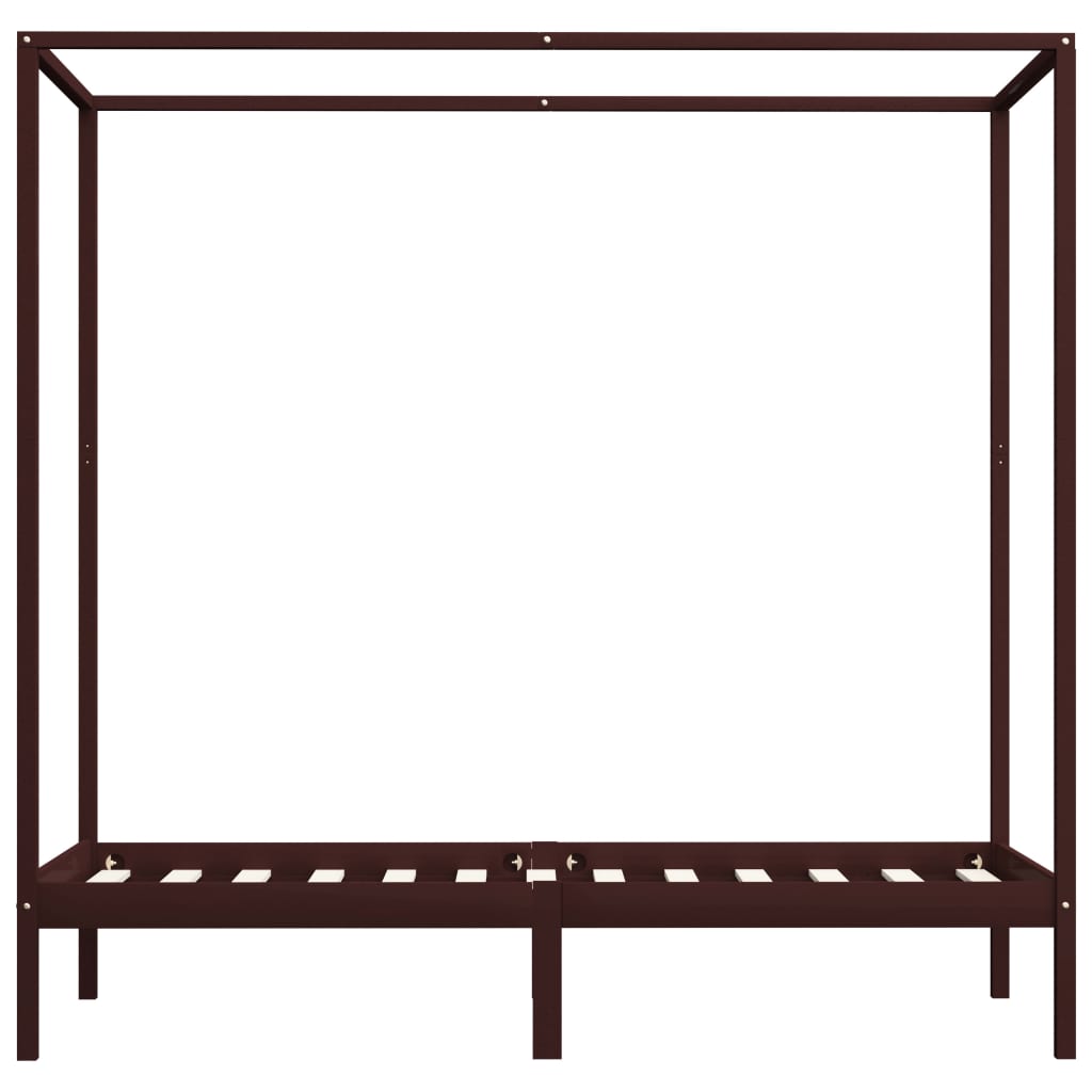 Giroletto con Baldacchino senza Materasso Marrone Pino 90x200cm | homemem39