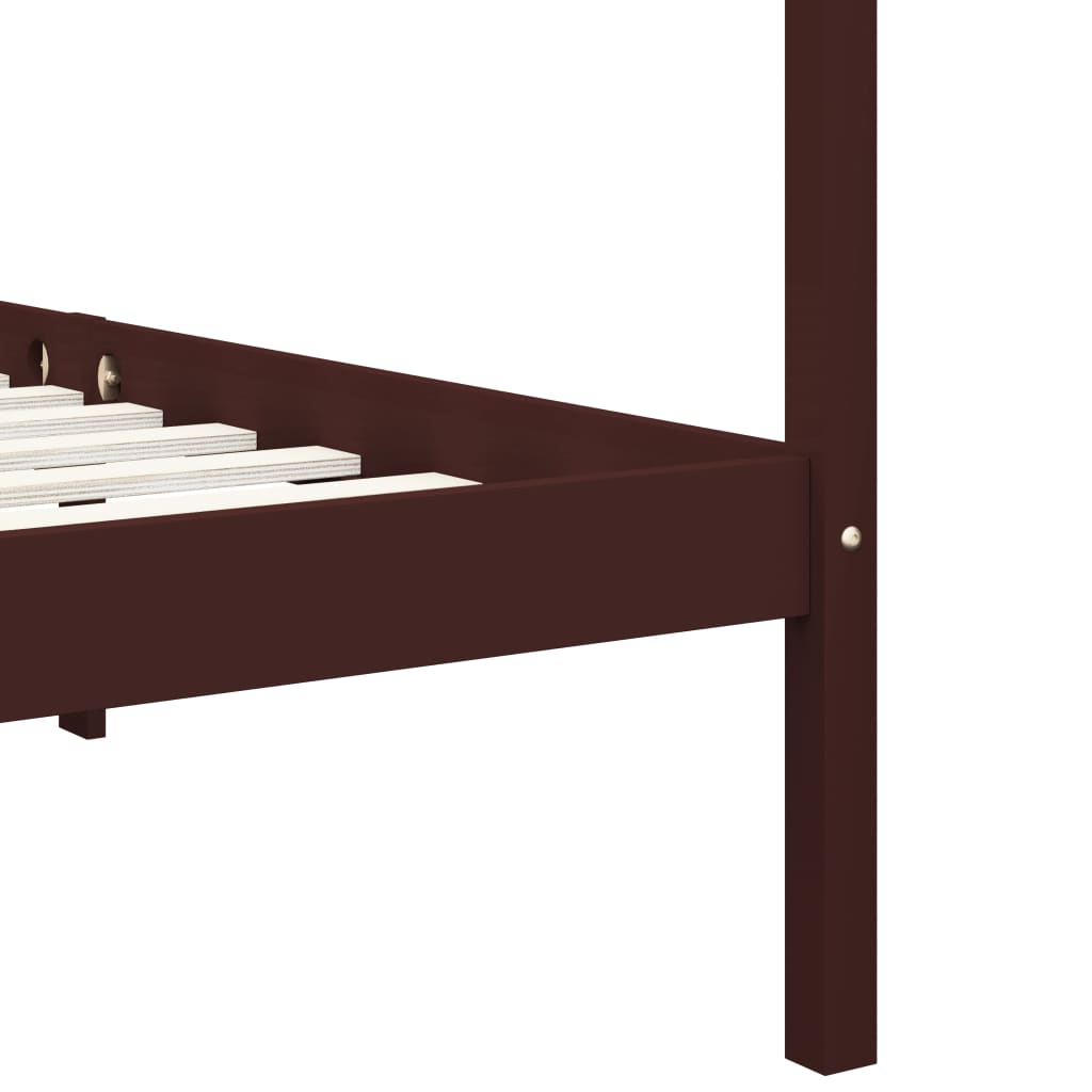 Giroletto con Baldacchino senza Materasso Marrone Pino 90x200cm | homemem39