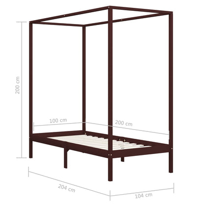 Giroletto Baldacchino senza Materasso Marrone Pino 100x200cm | homemem39