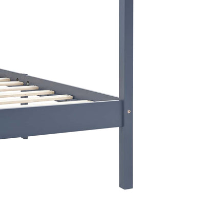 Giroletto Baldacchino senza Materasso 100x200 cm Legno Grigio