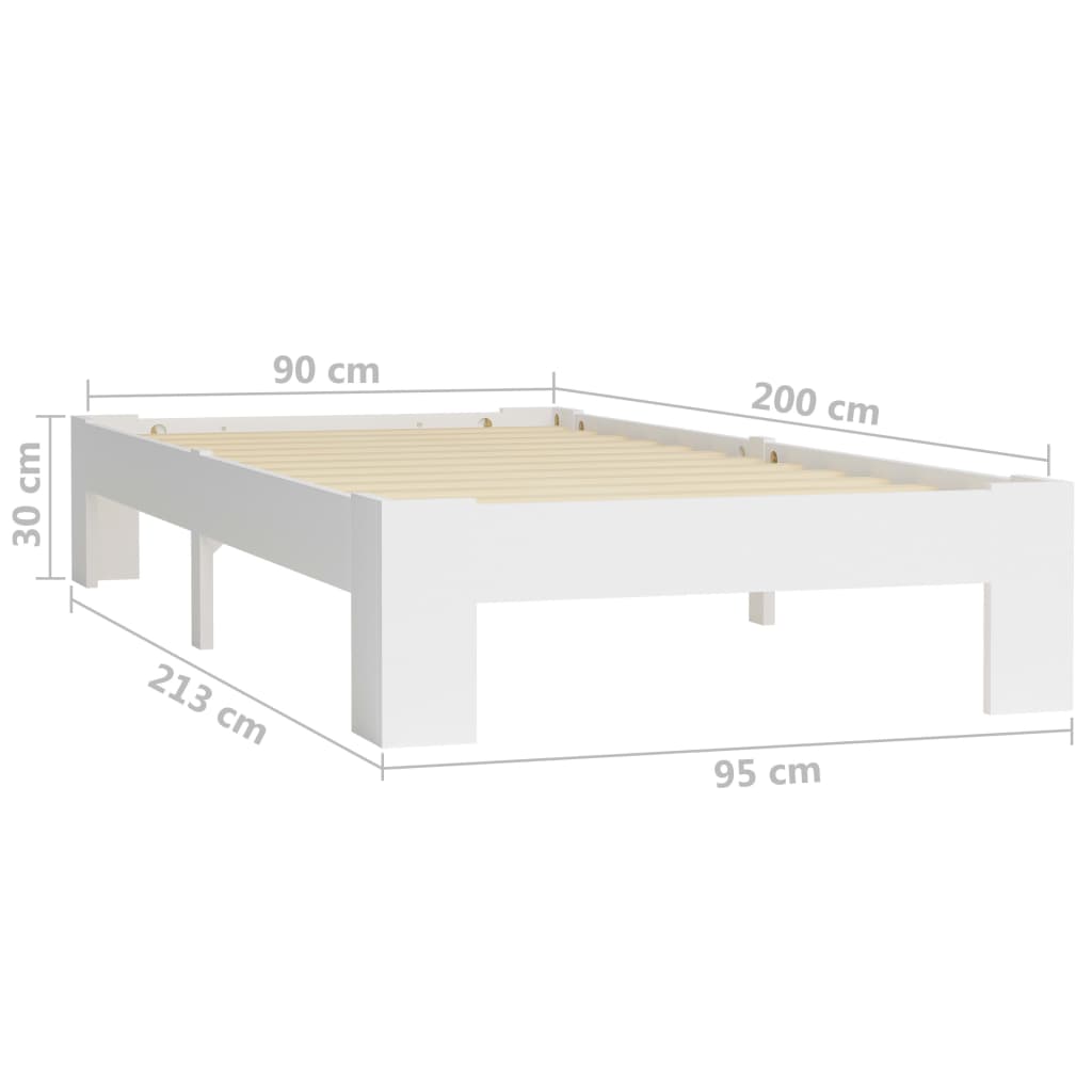 Dormeuse Estraibile senza Materasso Bianca Legno Pino 90x200 cm | homemem39