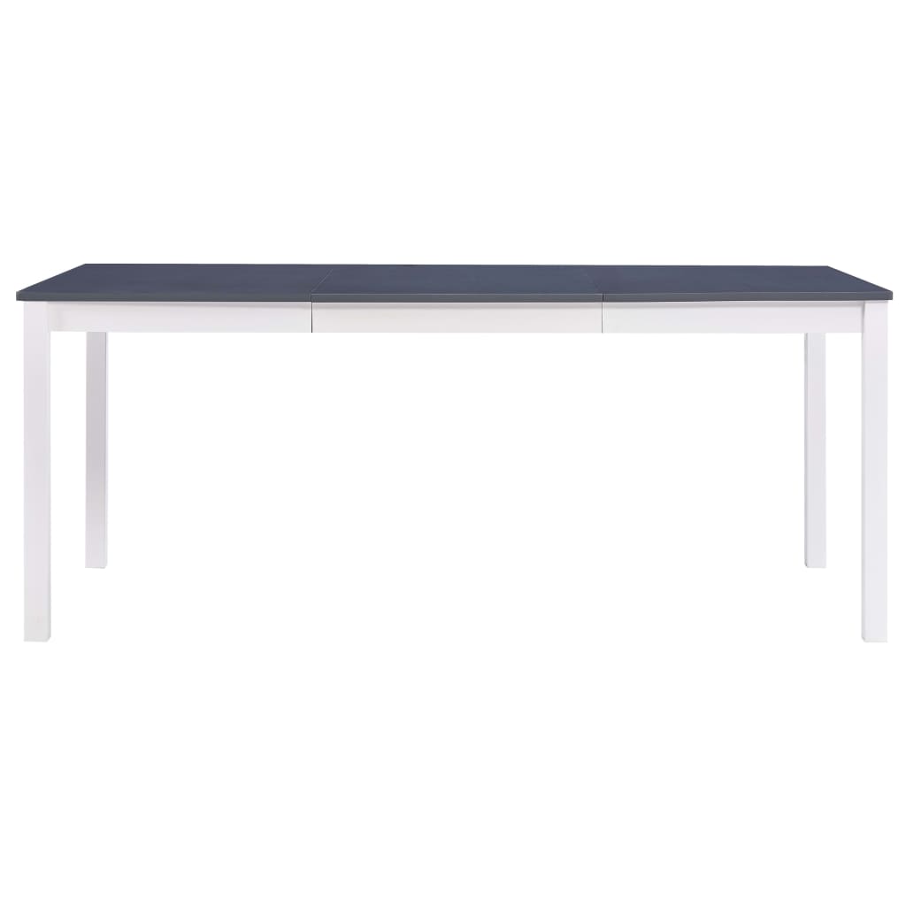 Tavolo da Pranzo Bianco e Grigio 180x90x73 cm in Legno di Pino | homemem39
