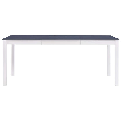 Tavolo da Pranzo Bianco e Grigio 180x90x73 cm in Legno di Pino | homemem39