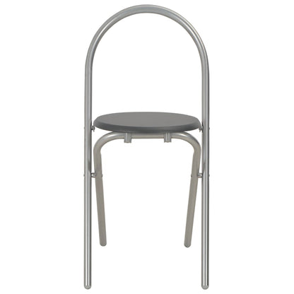 Set Tavolo e Sedie Pieghevoli con Scaffale 3pz MDF Acciaio Nero - homemem39