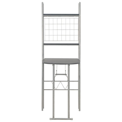 Set Tavolo e Sedie Pieghevoli con Scaffale 3pz MDF Acciaio Nero - homemem39