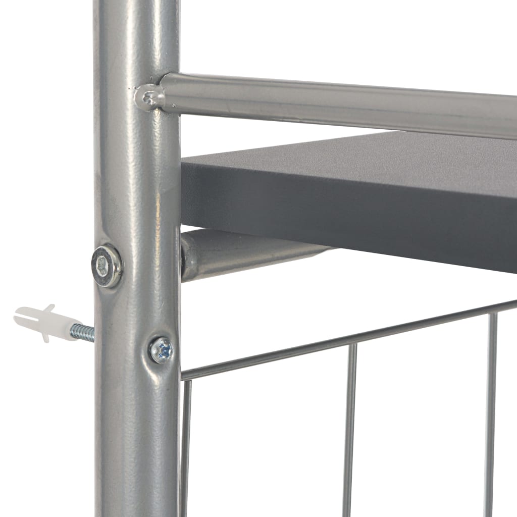 Set Tavolo e Sedie Pieghevoli con Scaffale 3pz MDF Acciaio Nero - homemem39