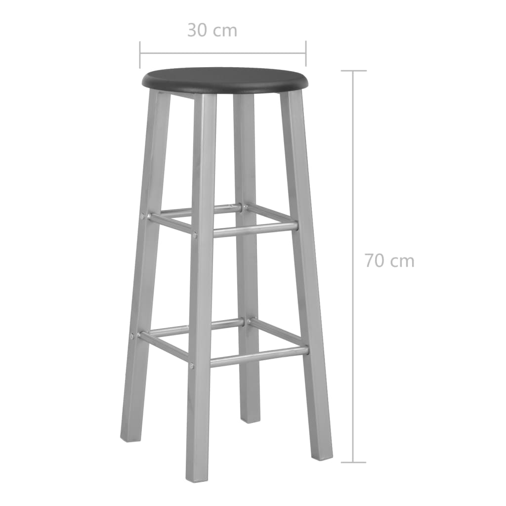 Sgabelli da Bar 2 pz Argento in MDF | homemem39