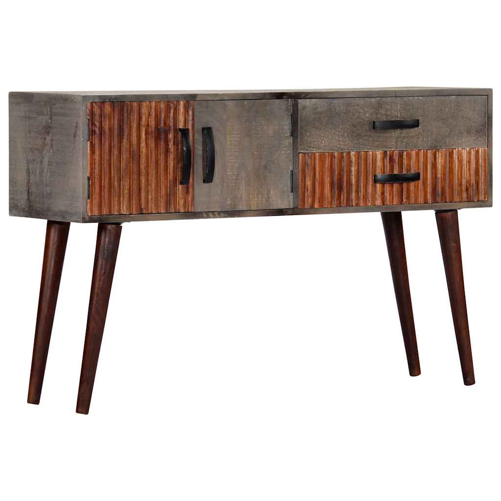 Tavolo Consolle Grigio 120x35x75 cm in Massello di Mango Grezzo
