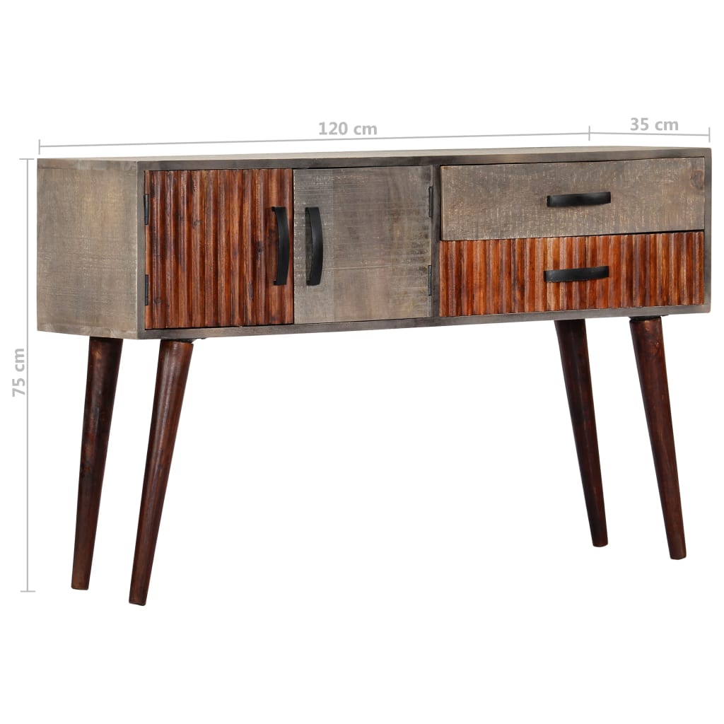Tavolo Consolle Grigio 120x35x75 cm in Massello di Mango Grezzo | homemem39