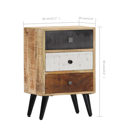 Bedside table 40x30x60 cm in Solid Mango Wood