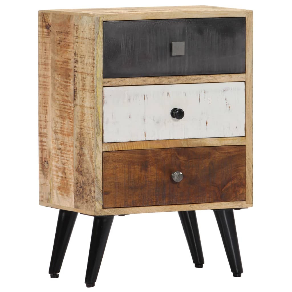 Bedside table 40x30x60 cm in Solid Mango Wood