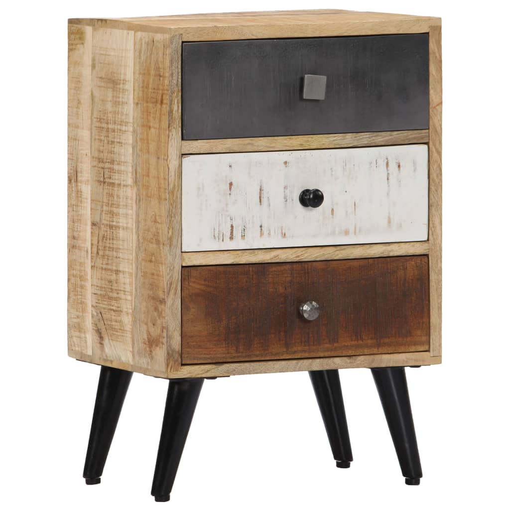 Bedside table 40x30x60 cm in Solid Mango Wood