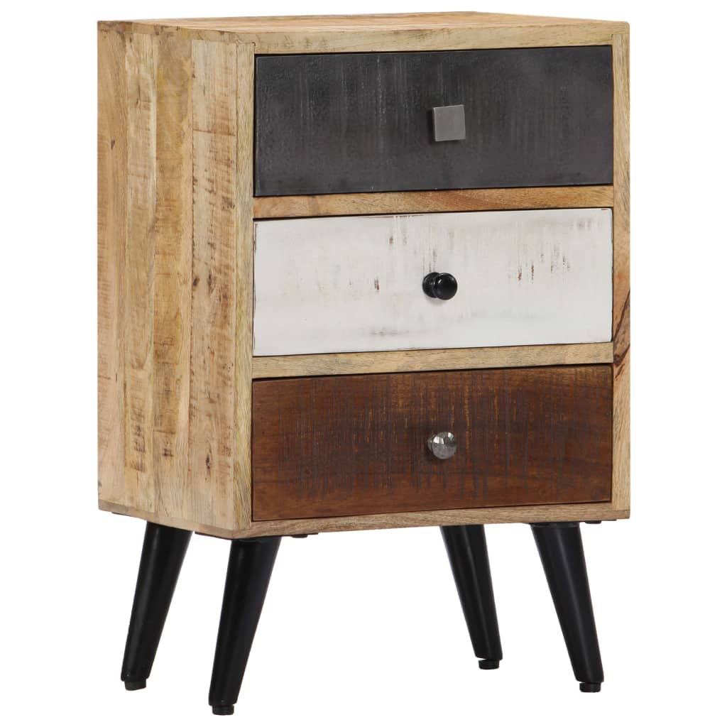 Bedside table 40x30x60 cm in Solid Mango Wood