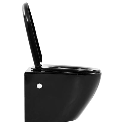 WC Sospeso con Design Senza Bordi in Ceramica Nero